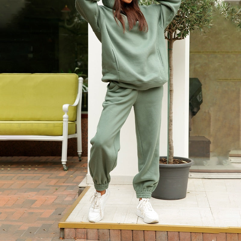 Womens casual fleece Hoodies with matching pants