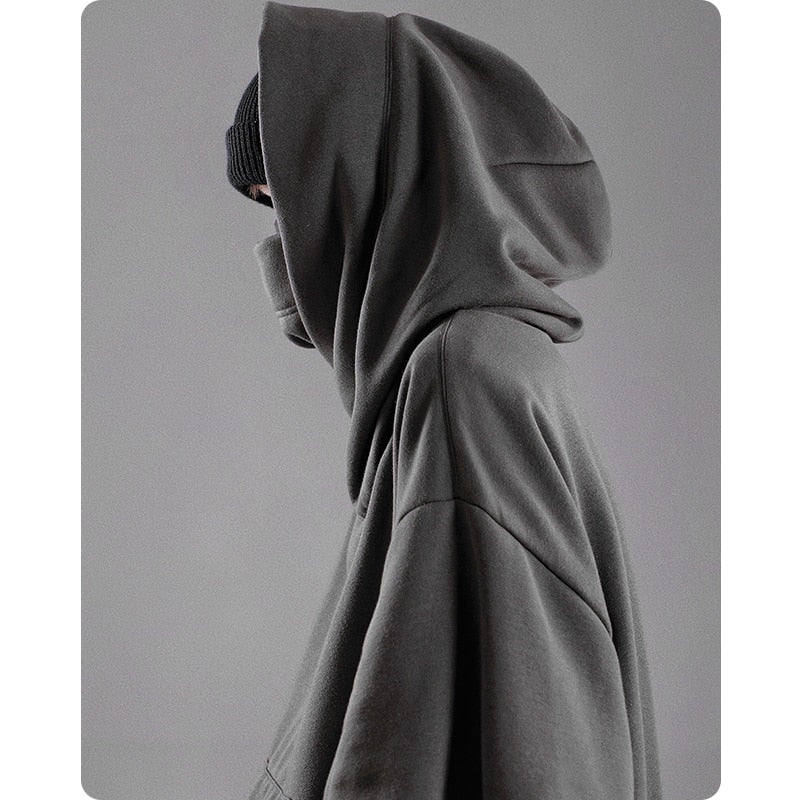 Oversize high collar Harajuku style hoodie