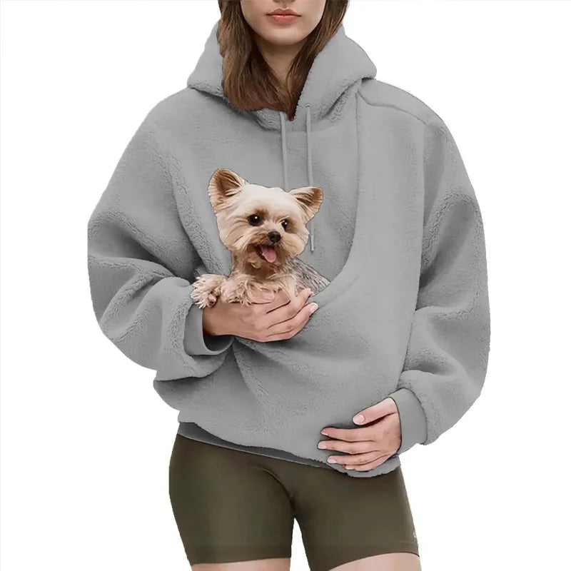 Pet Carrier Hoodie for Small Dogs & Cats – Hands-Free Front Pouch