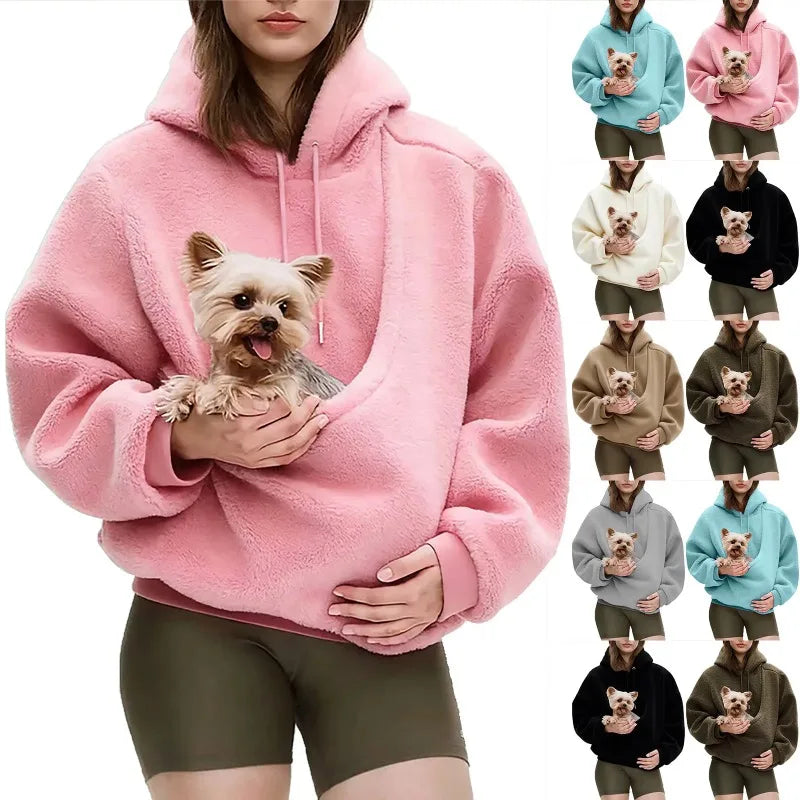 Pet Carrier Hoodie for Small Dogs & Cats – Hands-Free Front Pouch