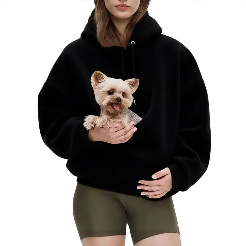 Pet Carrier Hoodie for Small Dogs & Cats – Hands-Free Front Pouch