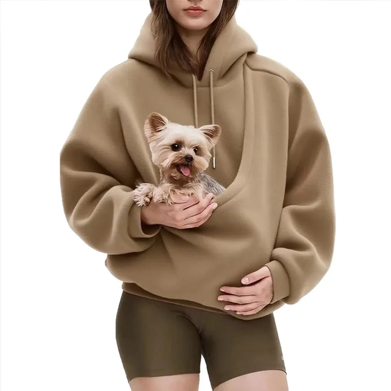 Pet Carrier Hoodie for Small Dogs & Cats – Hands-Free Front Pouch