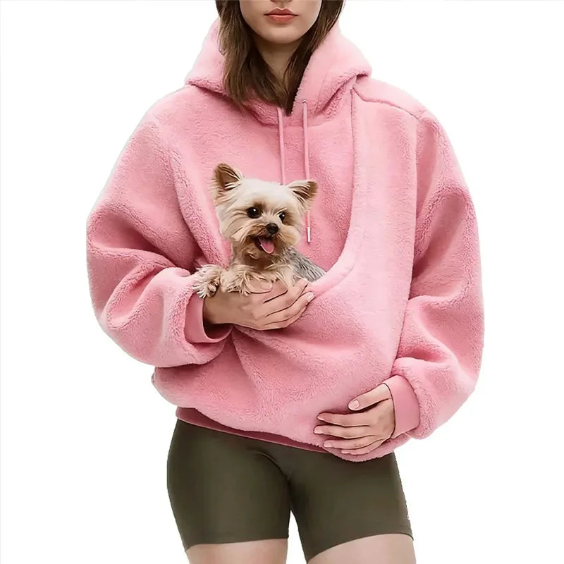 Pet Carrier Hoodie for Small Dogs & Cats – Hands-Free Front Pouch