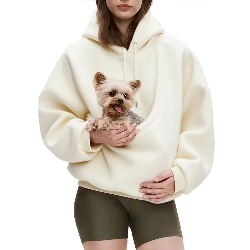 Pet Carrier Hoodie for Small Dogs & Cats – Hands-Free Front Pouch