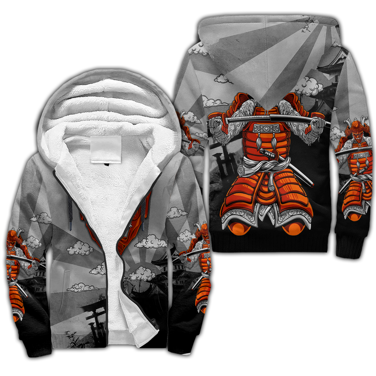 Tattoo Pattern 3D-Printed Winter Zipped Hoodie