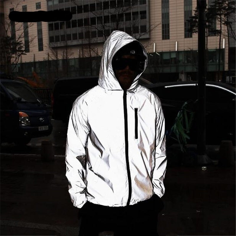 Reflective windbreaker jacket