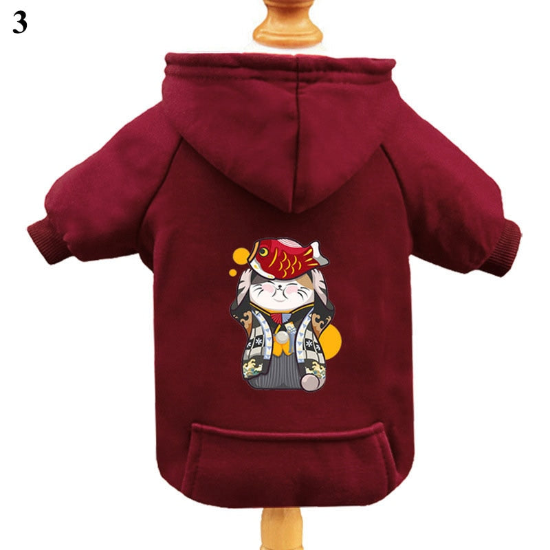 I LOVE Dad/ Mom Thick Winter Dog Clothes