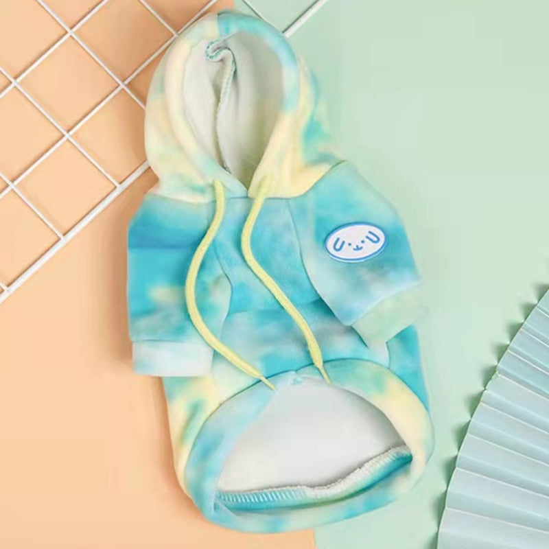 Tie-dyed Hoodied Clothes for Small Medium-sized Cat or Dogs
