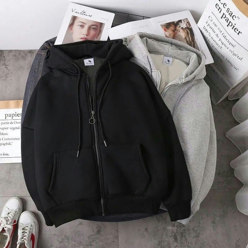 Hooded Hiphop Sweatshirt with Zipper