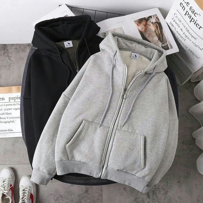 Hooded Hiphop Sweatshirt with Zipper