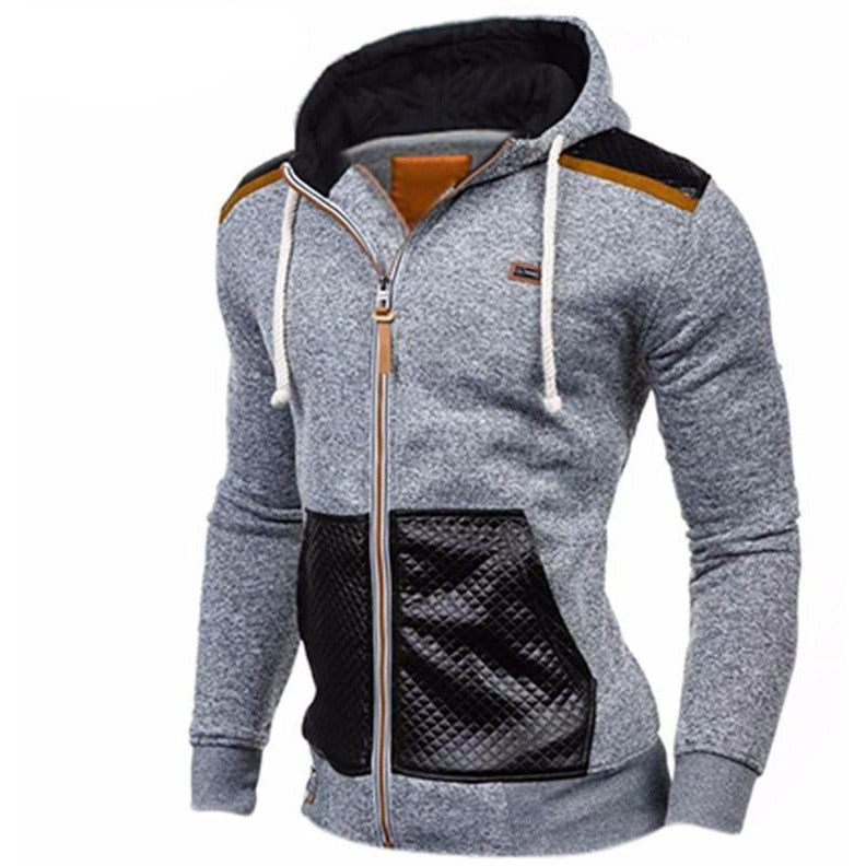 Mens Casual Leather Zipper - The Hoodie Store