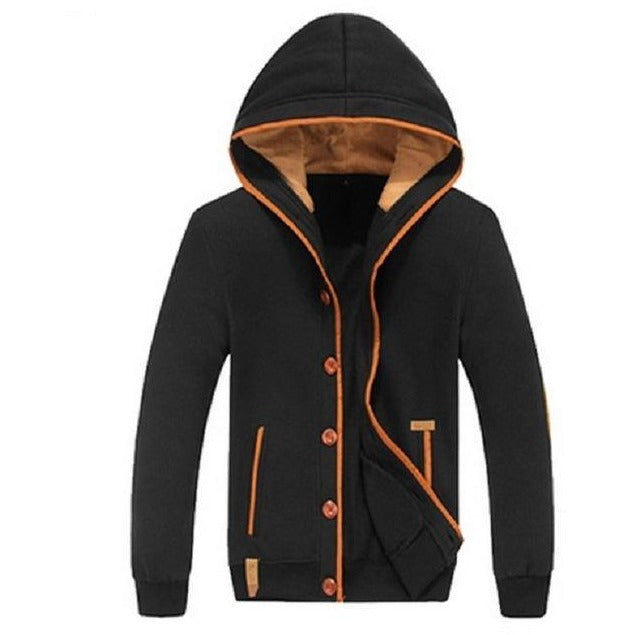 Mens Fleece Button-Up Winter Jacket - The Hoodie Store