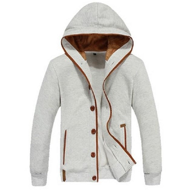 Mens Fleece Button-Up Winter Jacket - The Hoodie Store