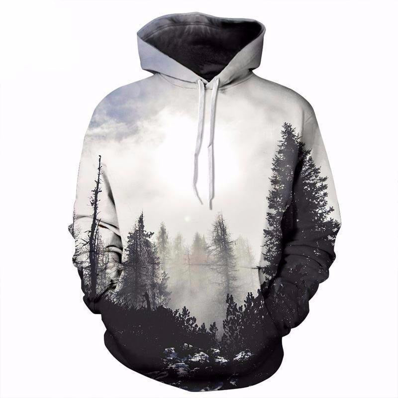 Printed Trees Hoodie - The Hoodie Store
