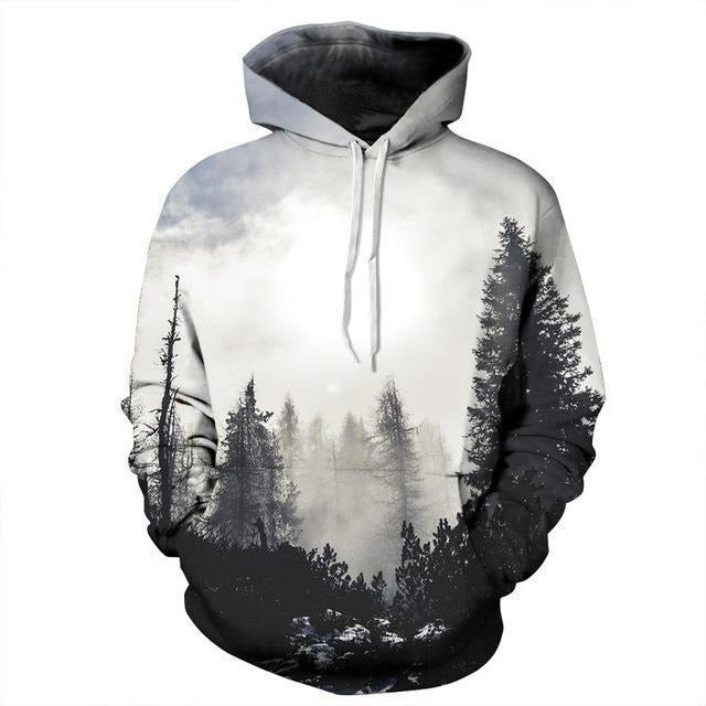 Printed Trees Hoodie - The Hoodie Store
