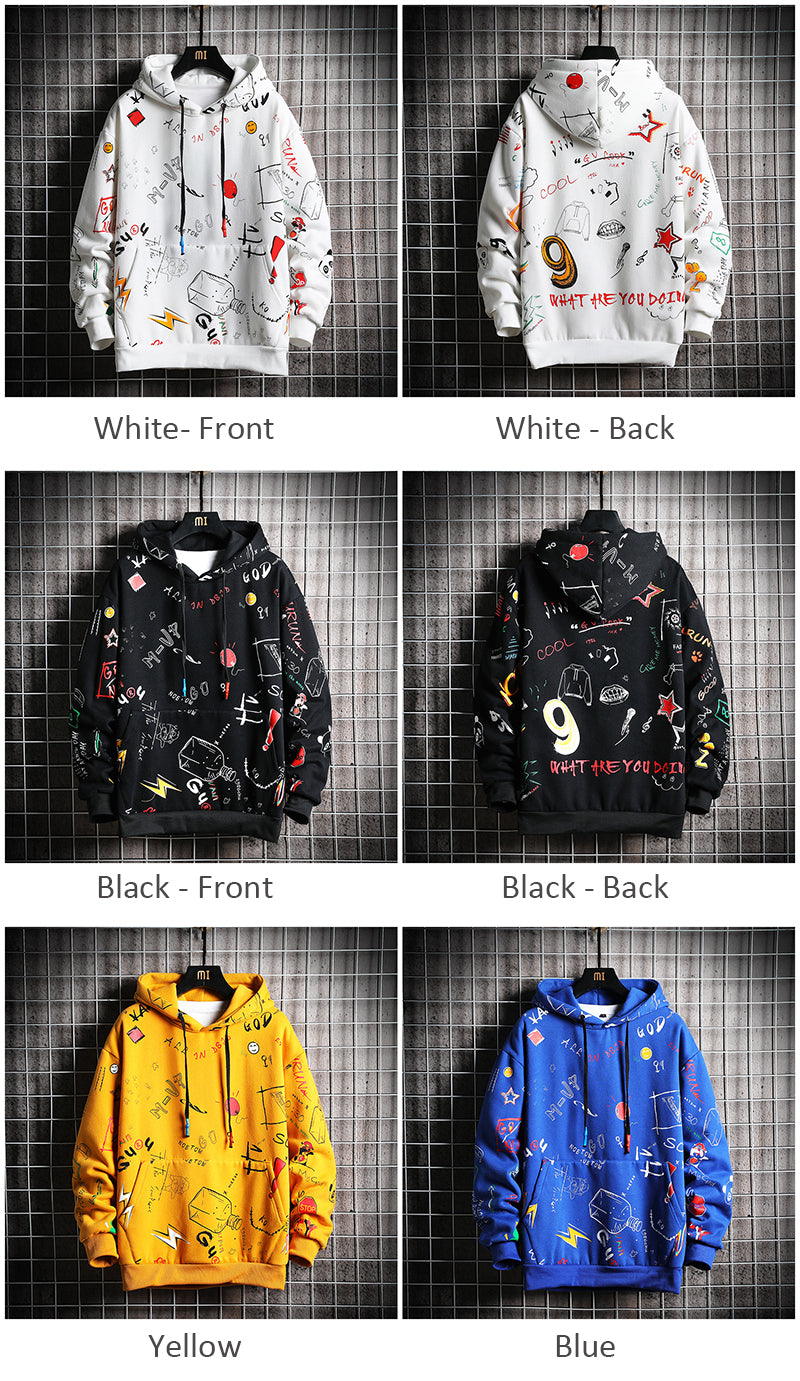 Single Road Japanese Yellow White Black Blue Anime Hoodie