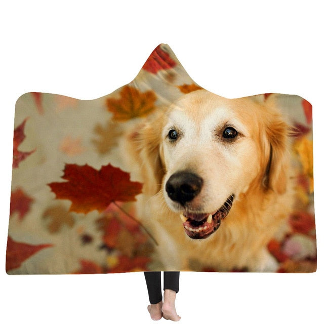 Cat and Dog Hooded Blanket