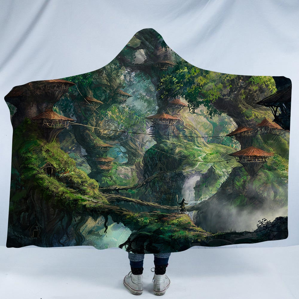 Psychedelic Scenery Hooded Blankets