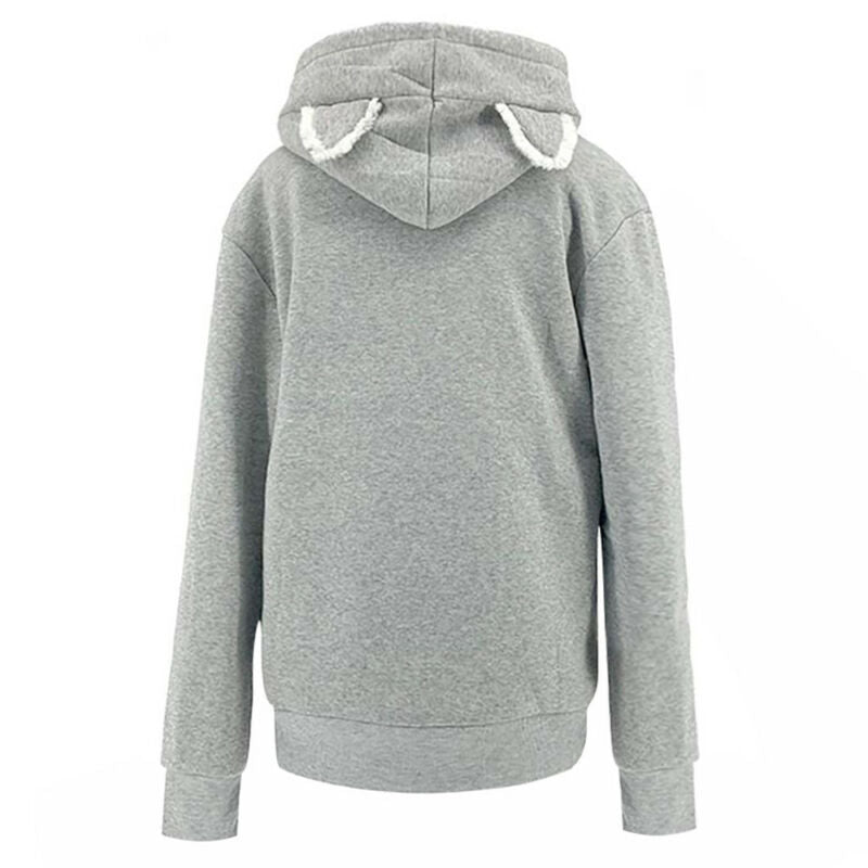 Cat Pouch Pullover Sweatshirt with Cat's Ear Shaped Hood