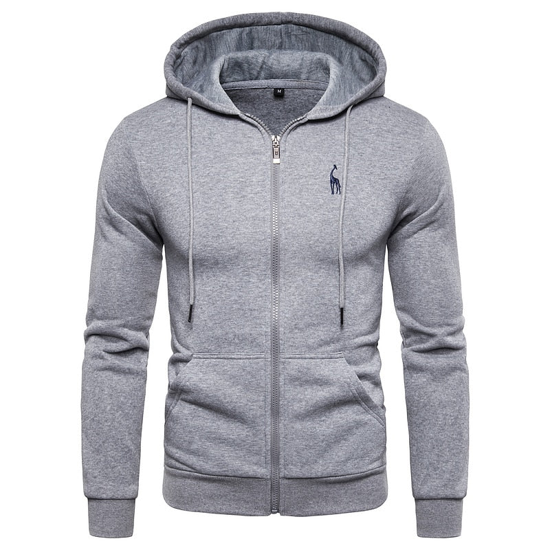 New Autumn/Winter Men's Cotton Hooded Zippered Sweatshirts