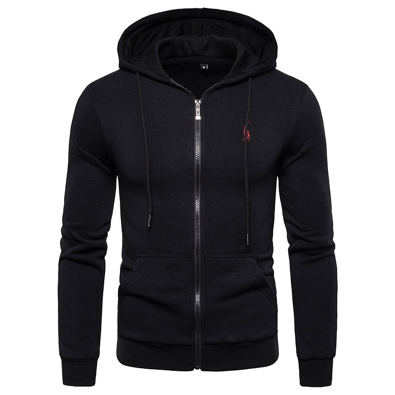 New Autumn/Winter Men's Cotton Hooded Zippered Sweatshirts