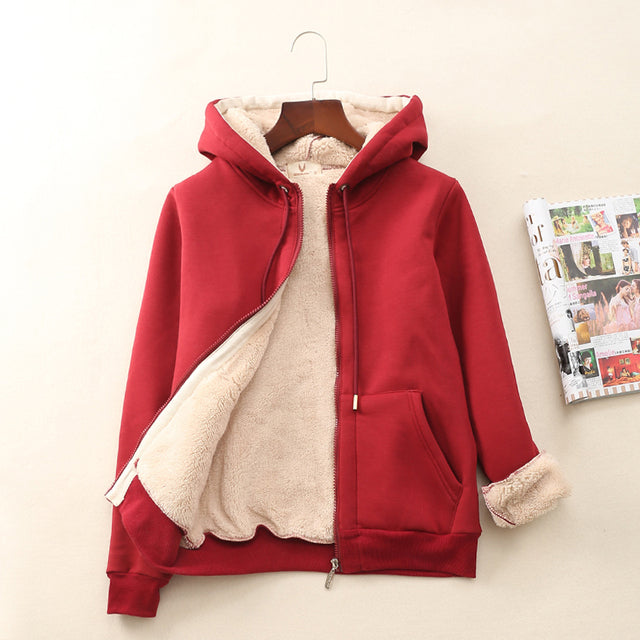 Womens Cashmere Winter Warm Hooded Coat