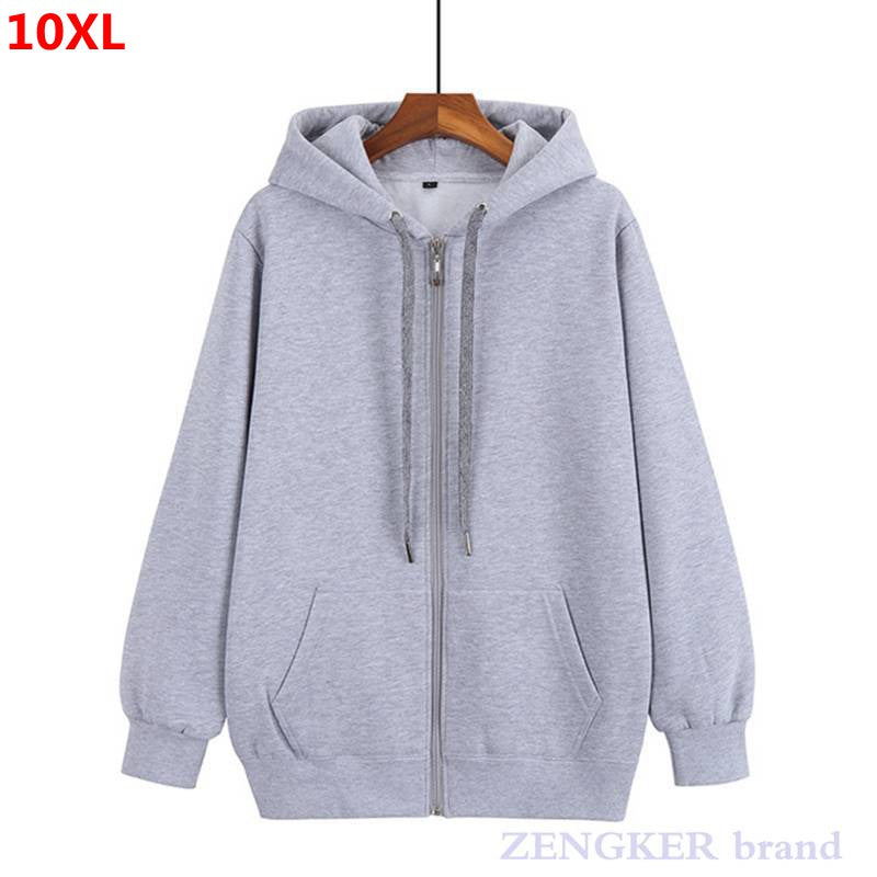 Plus-Size Zippered Hoodie Up to 10XL