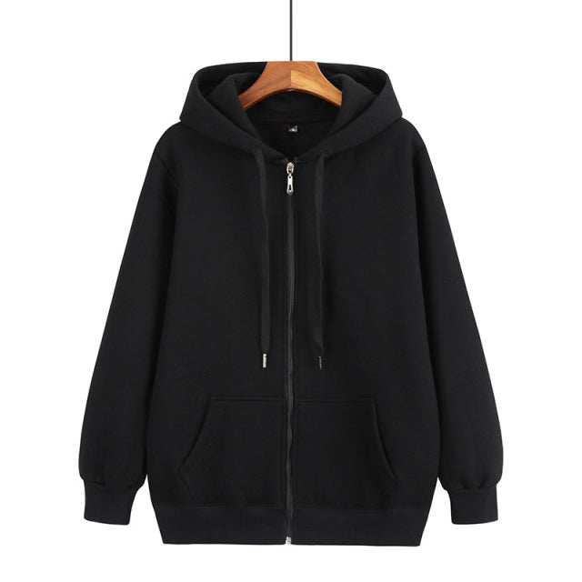 Plus-Size Zippered Hoodie Up to 10XL