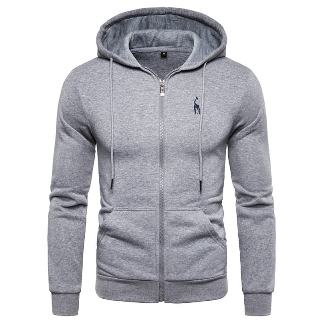 New Autumn/Winter Men's Cotton Hooded Zippered Sweatshirts