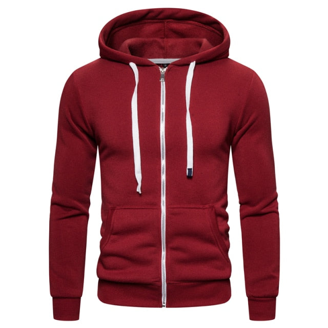 New Autumn/Winter Men's Cotton Hooded Zippered Sweatshirts