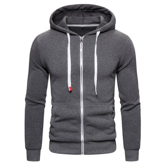 New Autumn/Winter Men's Cotton Hooded Zippered Sweatshirts
