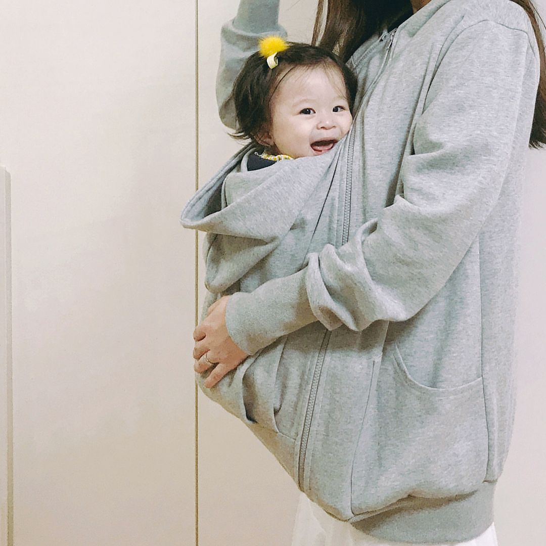 New Mom/ Dad Kangaroo Warm Hooded Jackets for Spring, Autumn to Winter