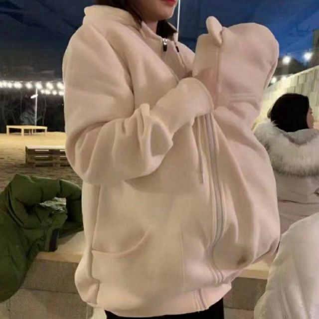 New Mom/ Dad Kangaroo Warm Hooded Jackets for Spring, Autumn to Winter