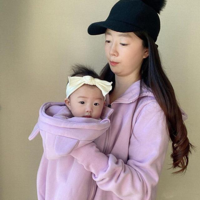 New Mom/ Dad Kangaroo Warm Hooded Jackets for Spring, Autumn to Winter
