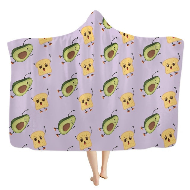 3D Printed Fluffy Hooded Cartoon Avocado Wearable Blanket