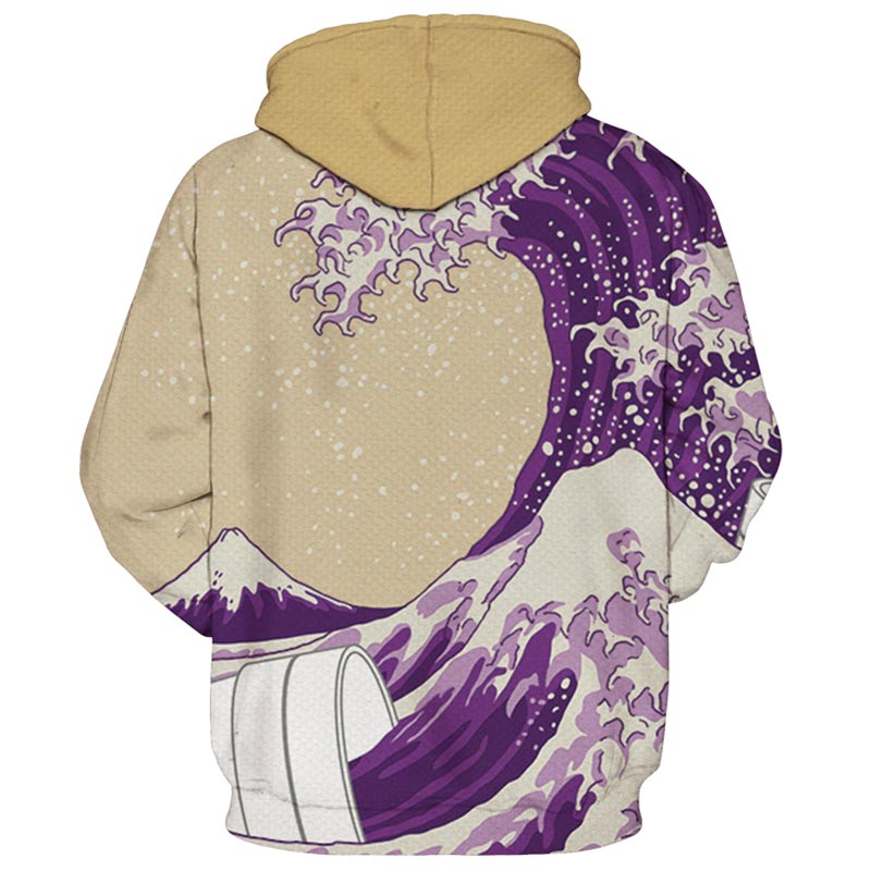 Japan Purple Wave Art Hoodie - The Hoodie Store