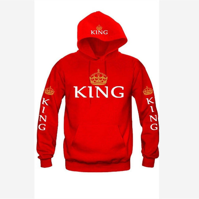 King Queen Crown Couple Hoodies - The Hoodie Store