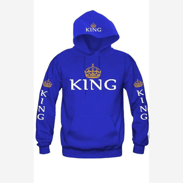 King Queen Crown Couple Hoodies - The Hoodie Store