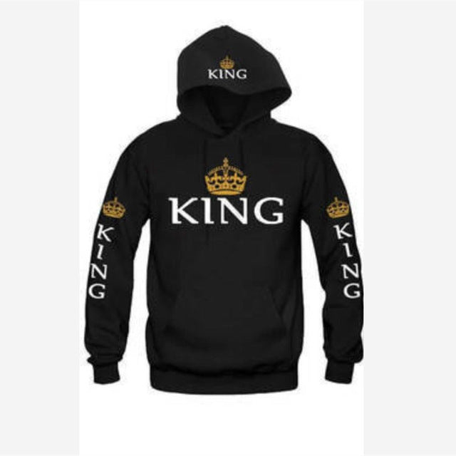 King Queen Crown Couple Hoodies - The Hoodie Store