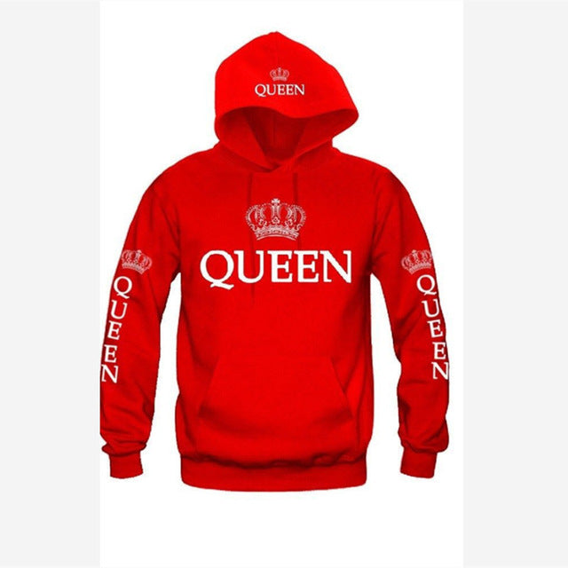 King Queen Crown Couple Hoodies - The Hoodie Store