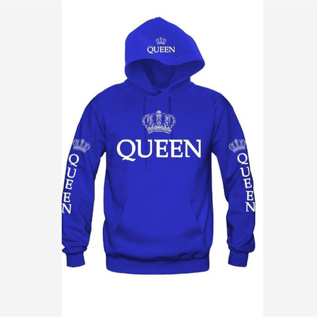 King Queen Crown Couple Hoodies - The Hoodie Store