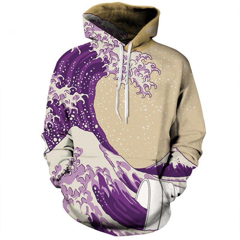 Japan Purple Wave Art Hoodie - The Hoodie Store
