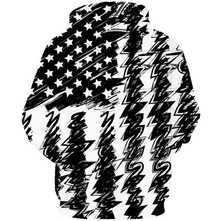 Black And White US Flag - The Hoodie Store