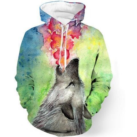 Oil Painting Tie Dye Wolf Hoodie - The Hoodie Store
