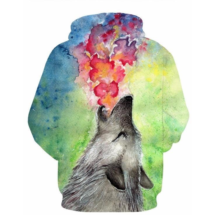 Oil Painting Tie Dye Wolf Hoodie - The Hoodie Store