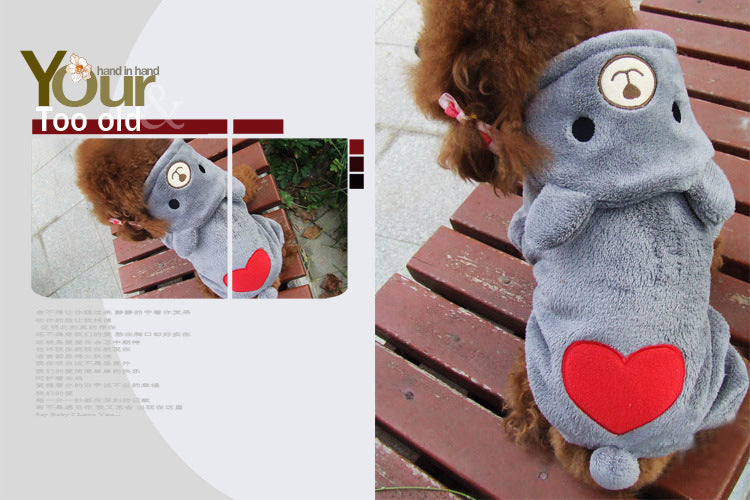 Small Pet Clothing Fleece Costume Winter Hood - The Hoodie Store