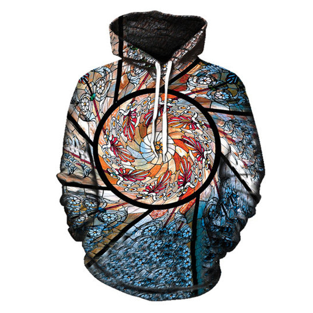 Floral Printed Spiral Hoodie - The Hoodie Store