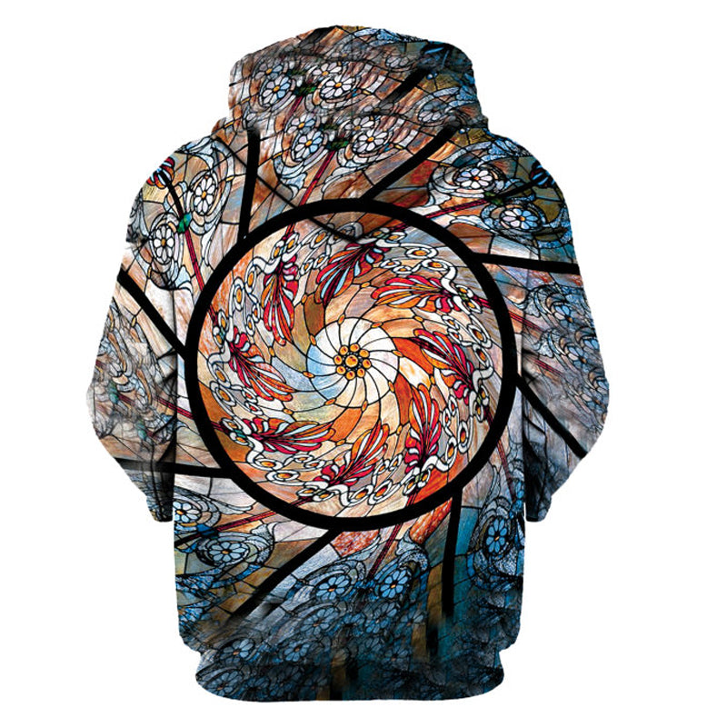 Floral Printed Spiral Hoodie - The Hoodie Store