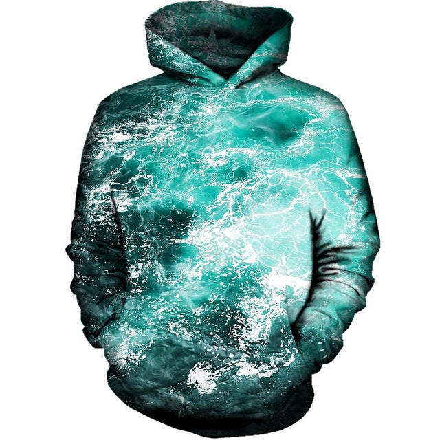 3D Green Ocean Hoodie - The Hoodie Store