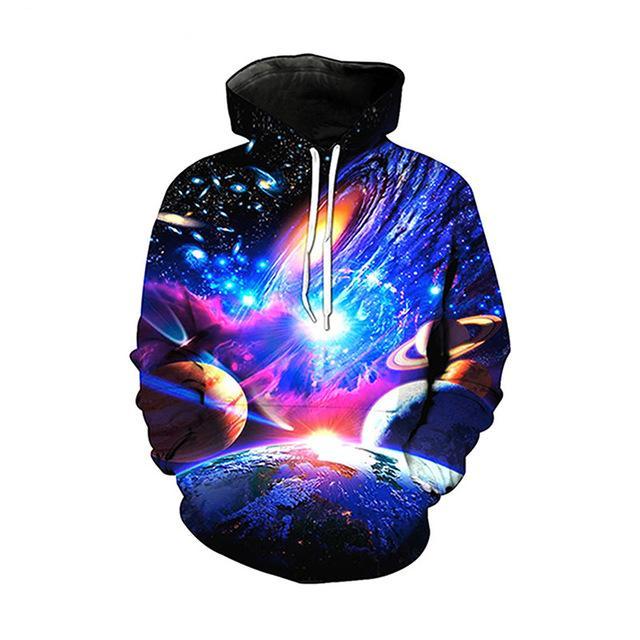 Pink Planets And Stars Galaxy Hoodie - The Hoodie Store